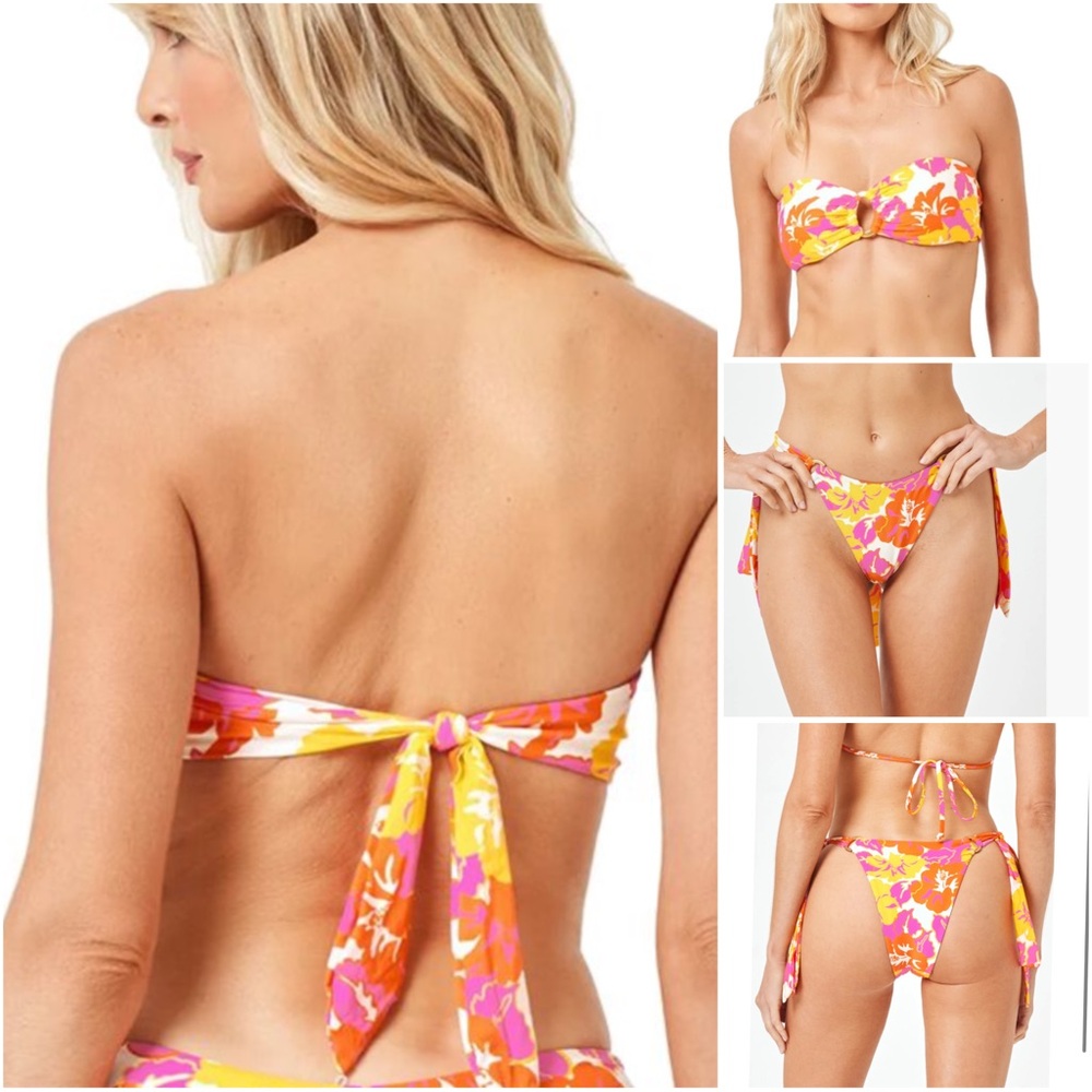 L*Space Vibrant Floral Bikini in Pink and Orange